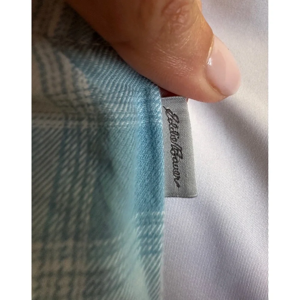 Eddie Bauer Stines Flannel Sleep Pants Porcelain Blue White Plaid Womens‎ 2XL